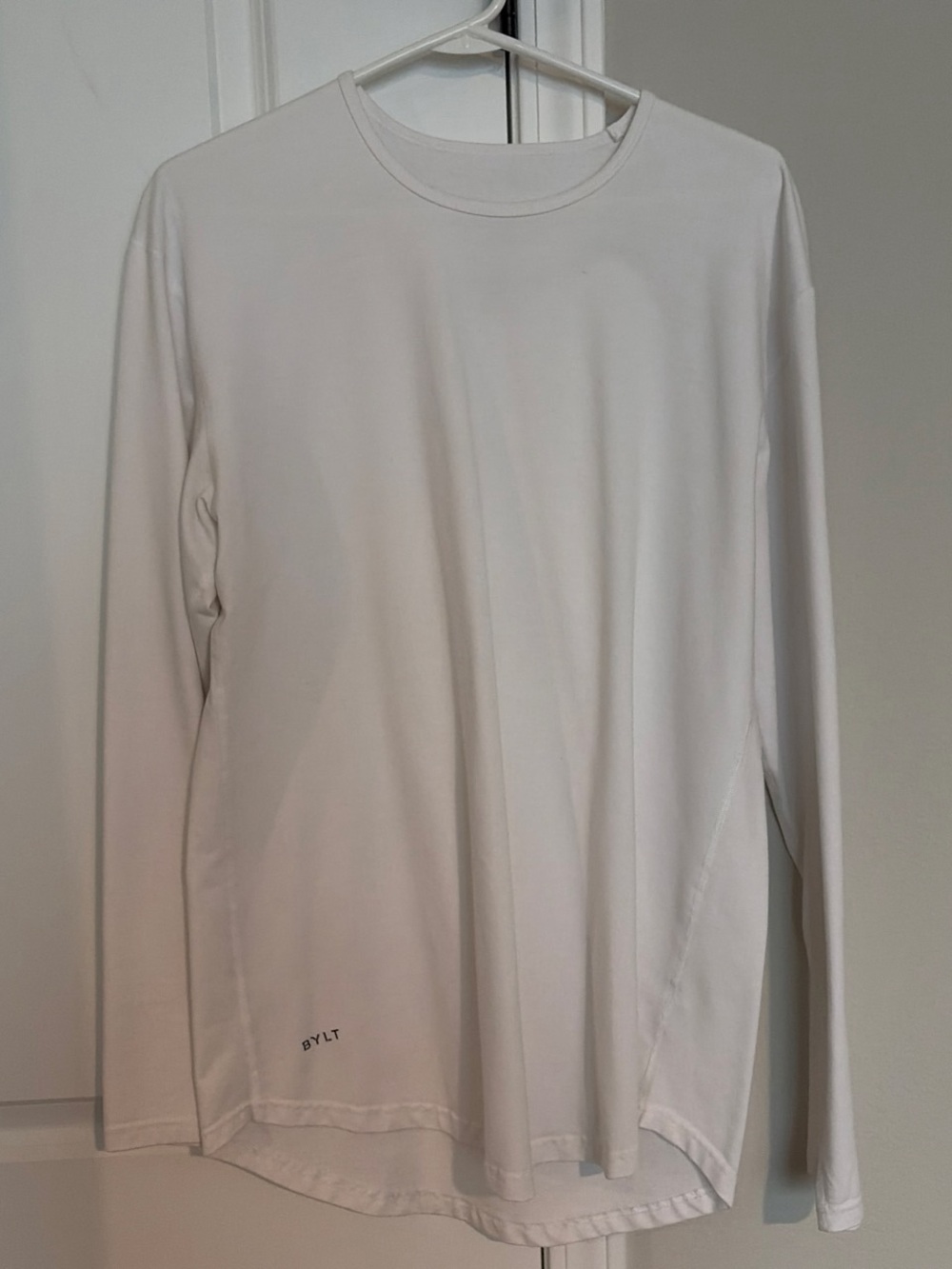 BYLT Basics Long Sleeve Crew Neck Shirt in White